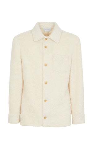 Drew Overshirt in Ivory Eco-Cashmere Boucle