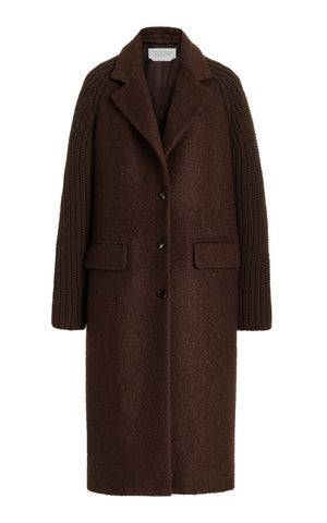 Charles Coat in Chocolate Cashmere Boucle