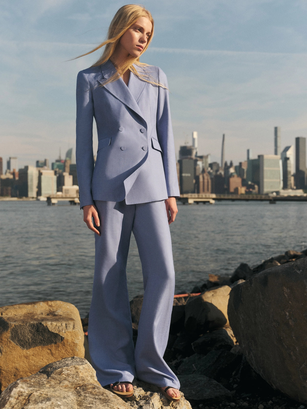 Vesta Pant in Silk Wool with Linen