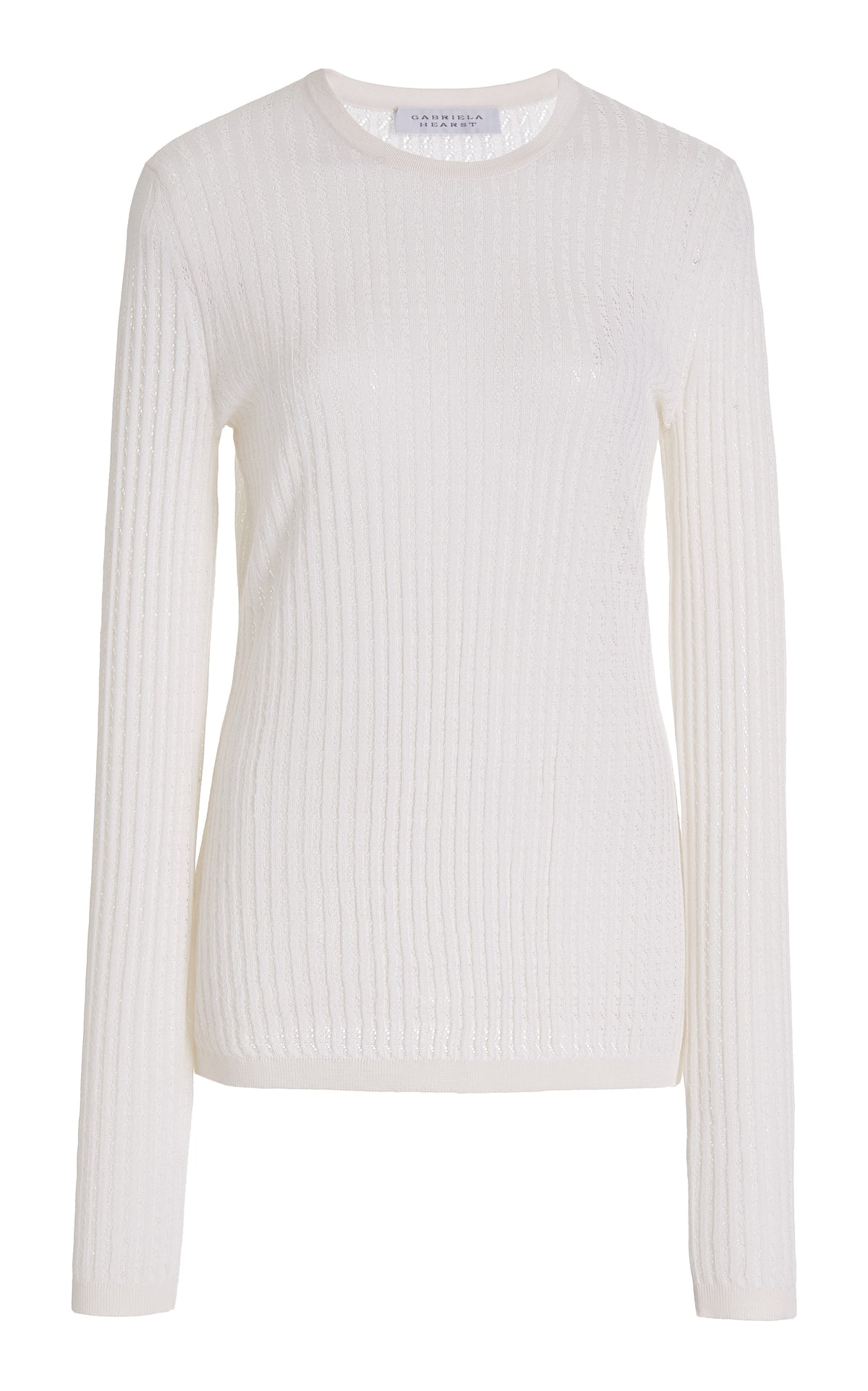 Mary Pointelle Crewneck in Silk Cashmere