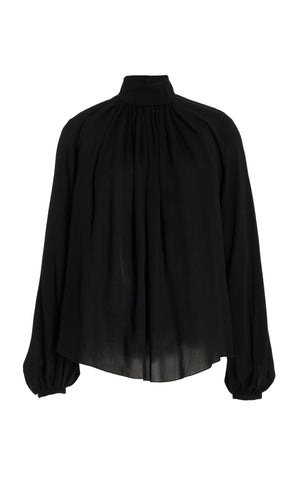 Kiian Pleated Top in Silk Georgette Twill