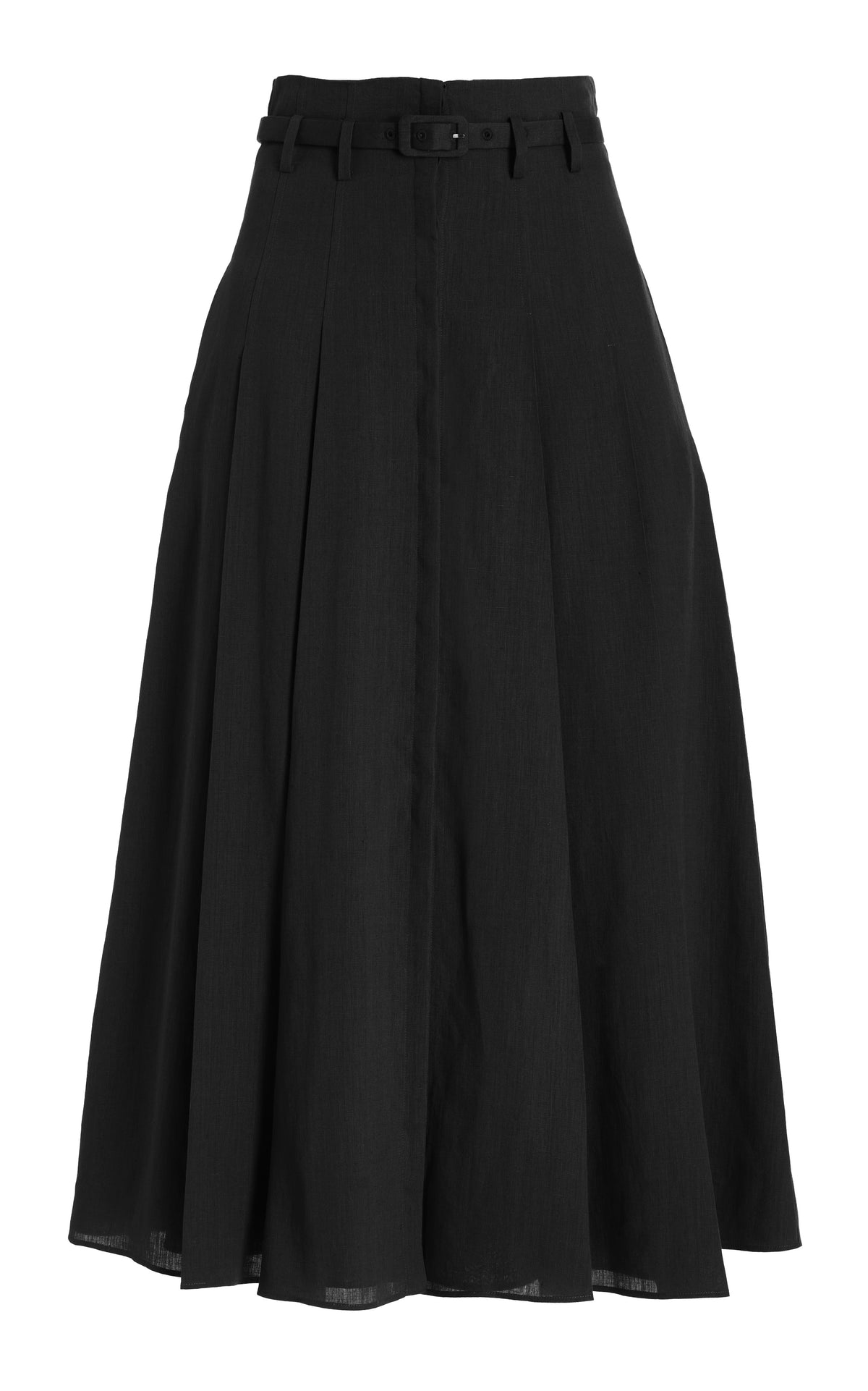 Dugald Pleated Skirt in Aloe Linen