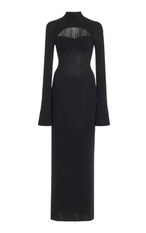 Danica Dress in Black Cashmere Wool