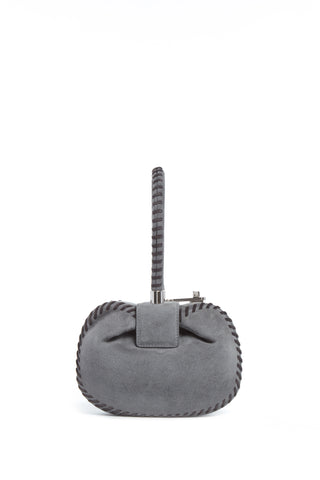 Whipstitch Demi Bag in Charcoal Suede