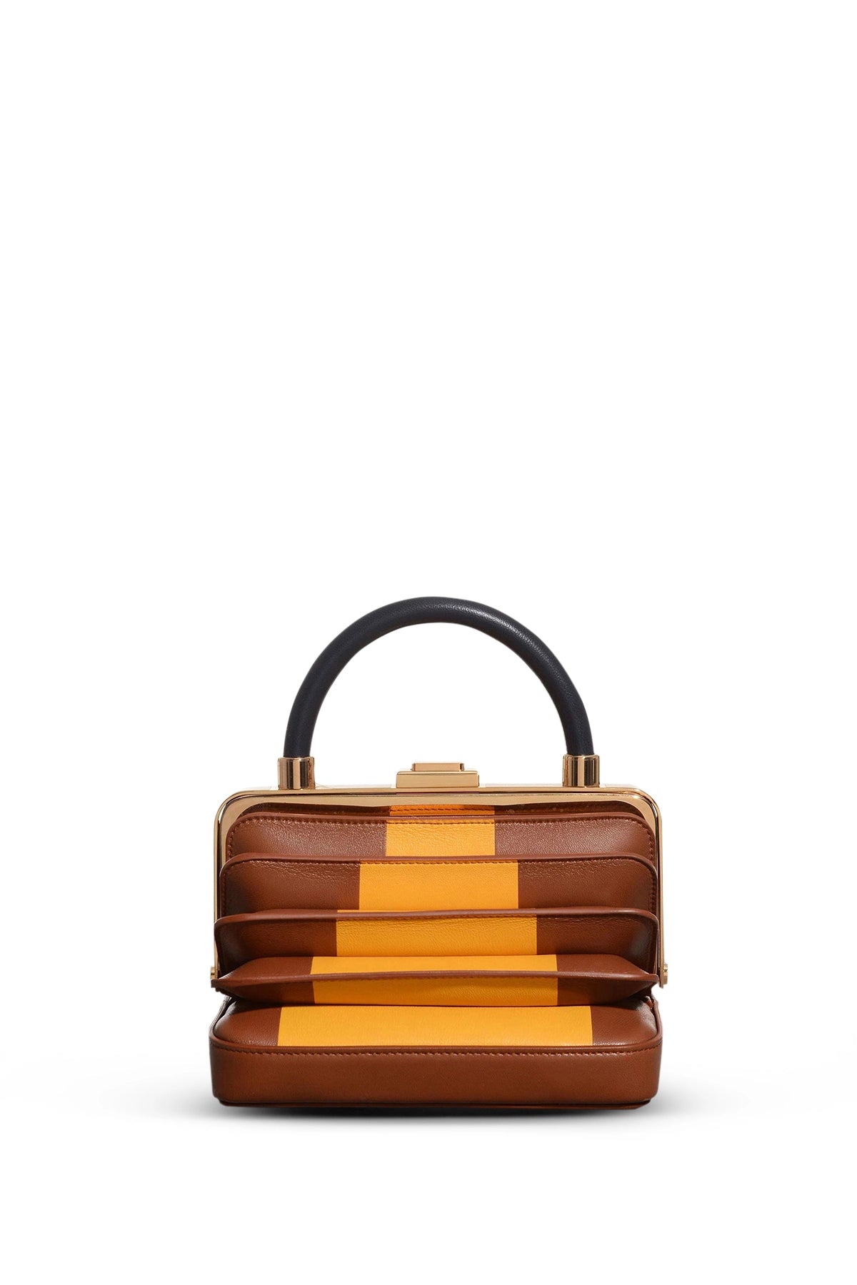 Diana Bag in Cognac & Yellow Nappa Leather