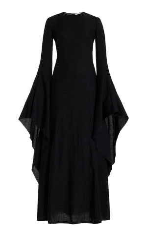 Sigrud Draped Wool-Silk Maxi Dress