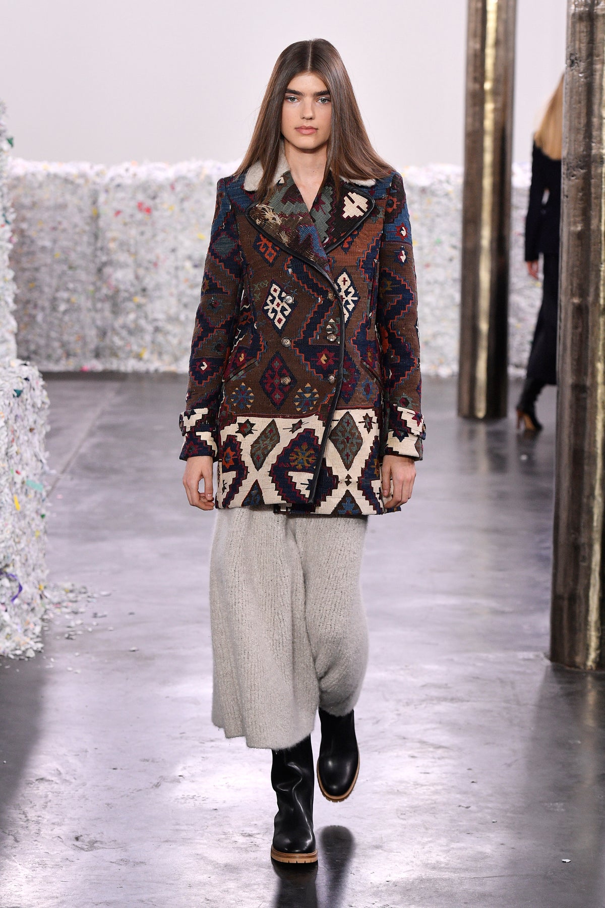 Dylan Peacoat in Patchwork Textiles