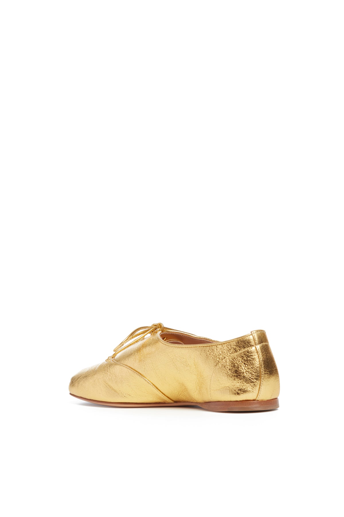 Maya Flat Shoe in Gold Leather