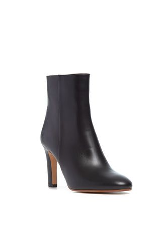 Lila Heeled Ankle Boot in Black Leather