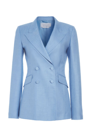 Stephanie Blazer in Silk Wool with Linen