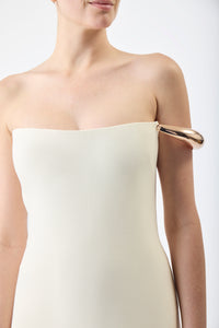 Anica Dress in Silk Wool Cady