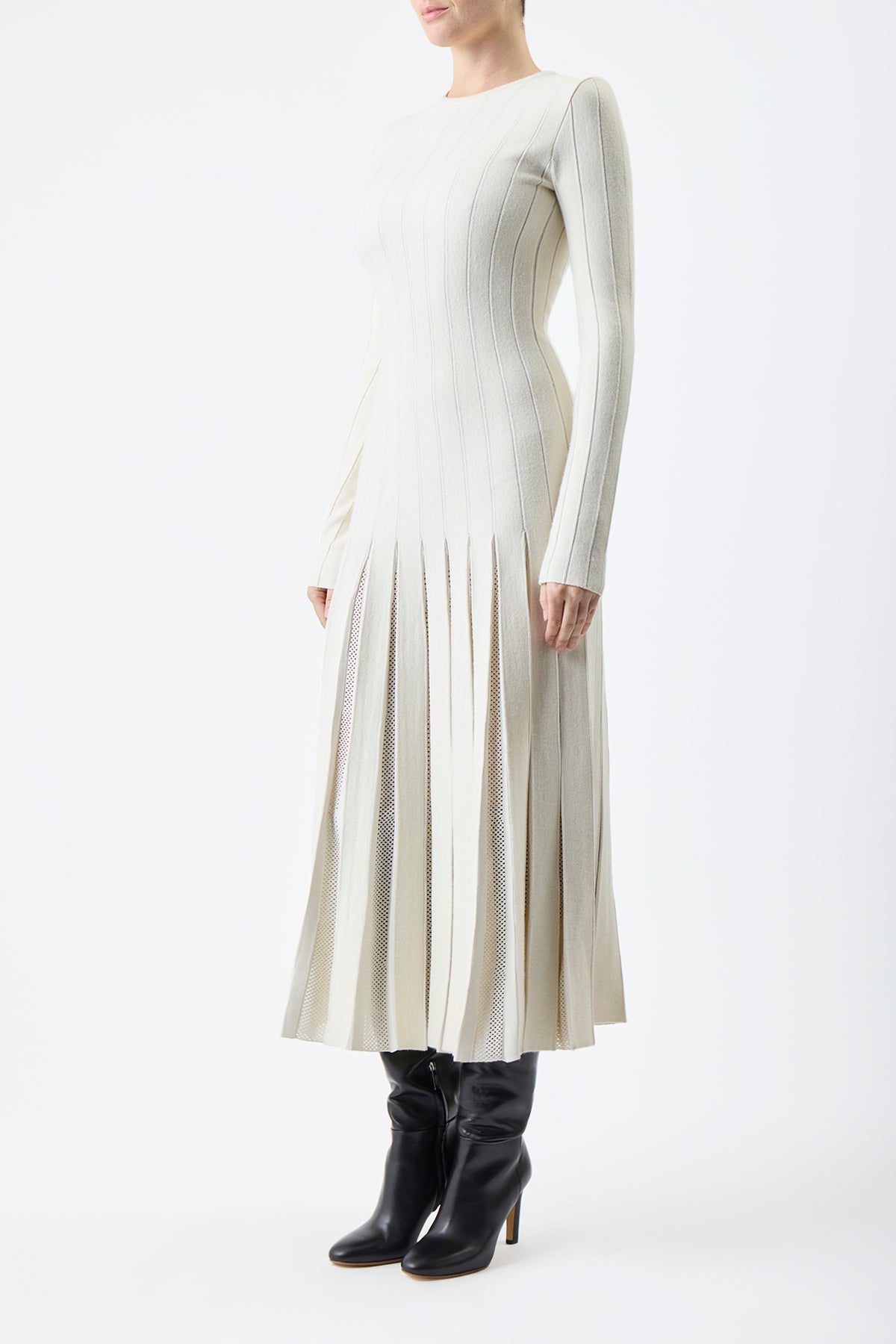 Walsh Pleated Dress in Wool