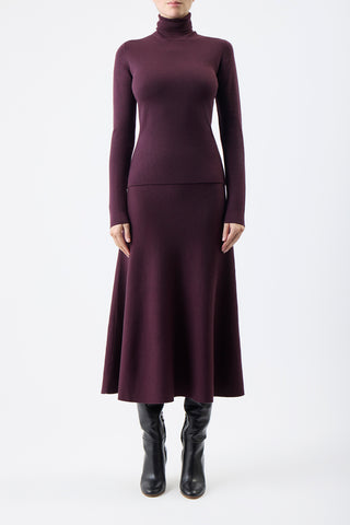 May Turtleneck in Deep Bordeaux Cashmere Wool