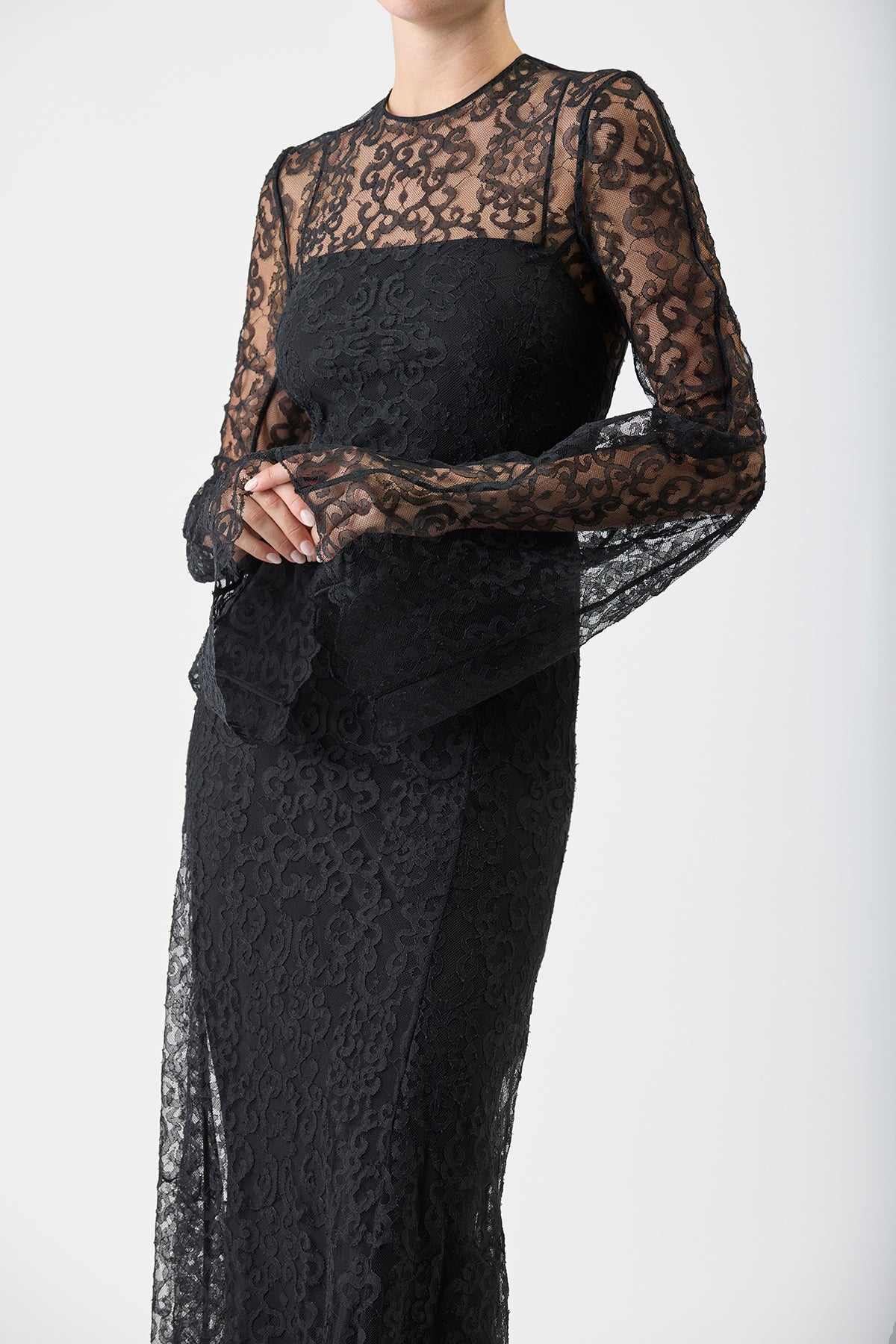 Zimmer Dress in Silk Chantilly Lace