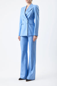 Stephanie Blazer in Silk Wool with Linen