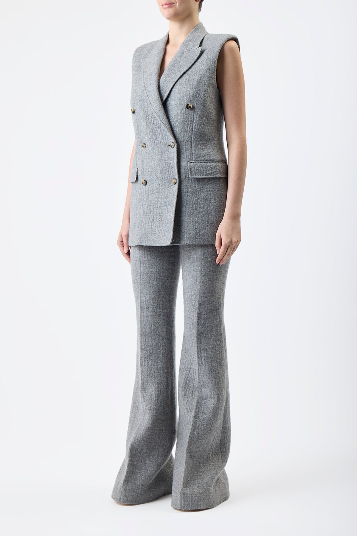 Mayte Vest in Eco-Cashmere Linen