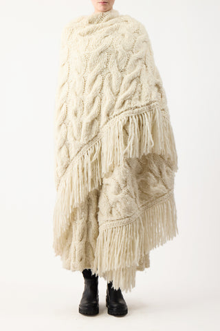 Libby Wrap in Ivory Welfat Cashmere