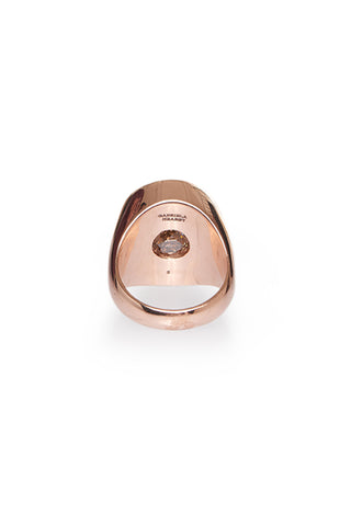 “One Ounce” Signet Ring In Rose Gold & Tiger's Eye