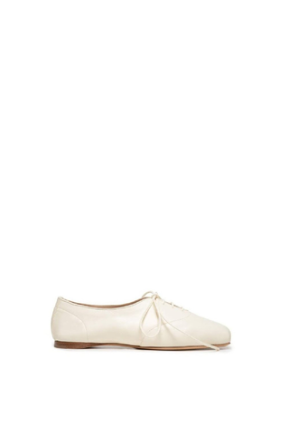 Maya Flat Shoes in Cream Leather