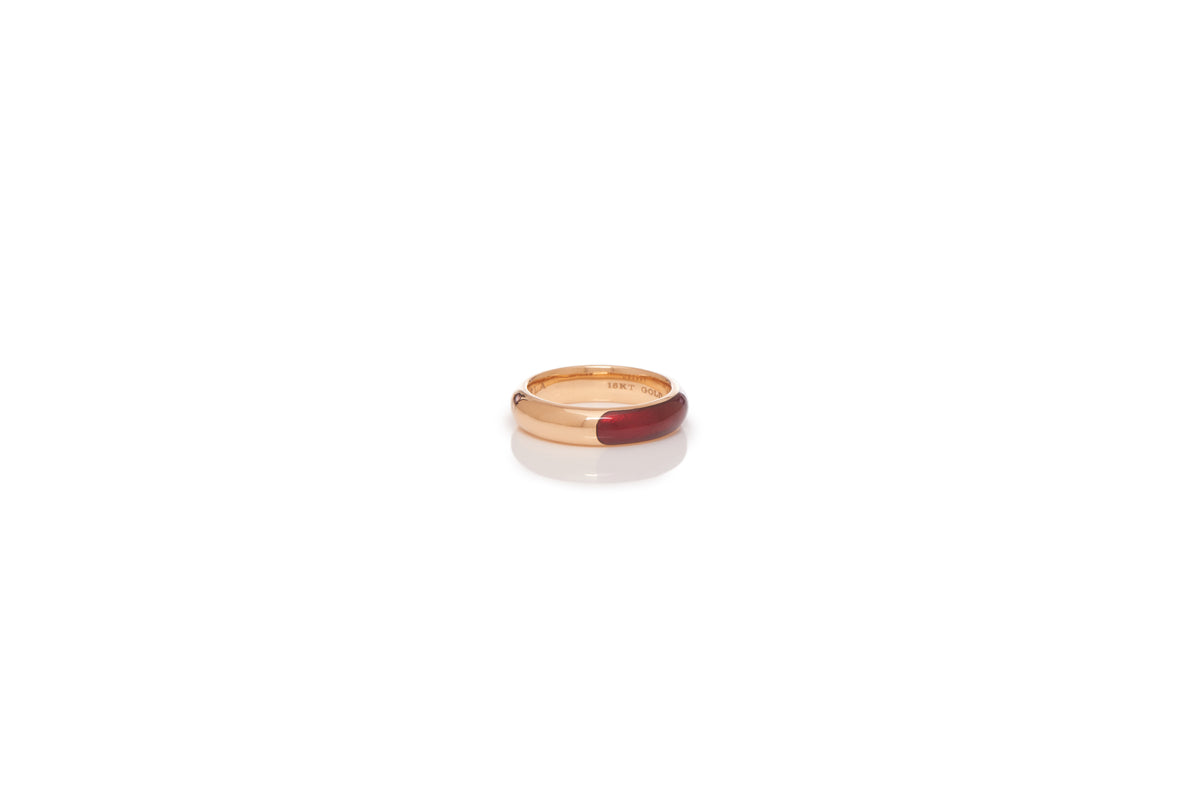 Vitreous Enamel and 18kt Gold Ring