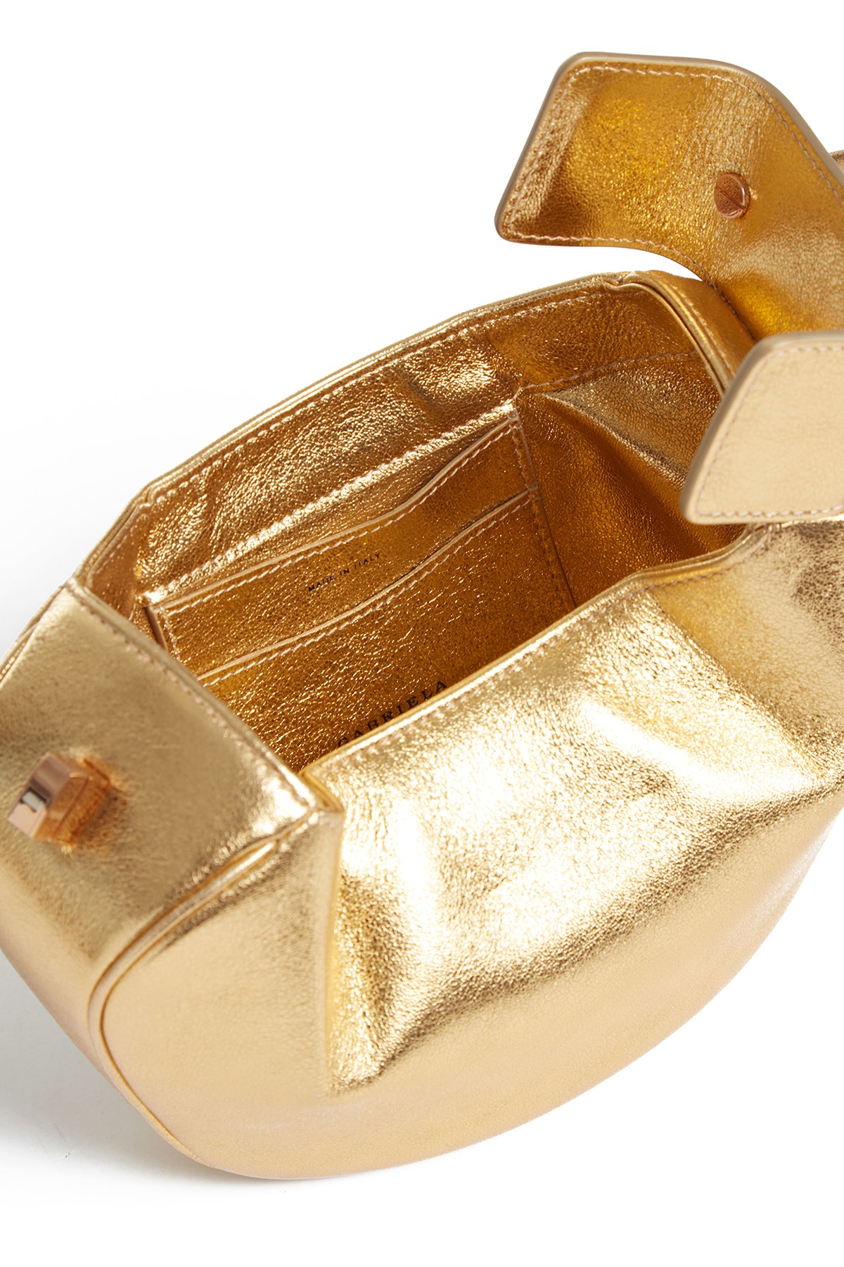 Metallic Demi Bag in Gold Leather