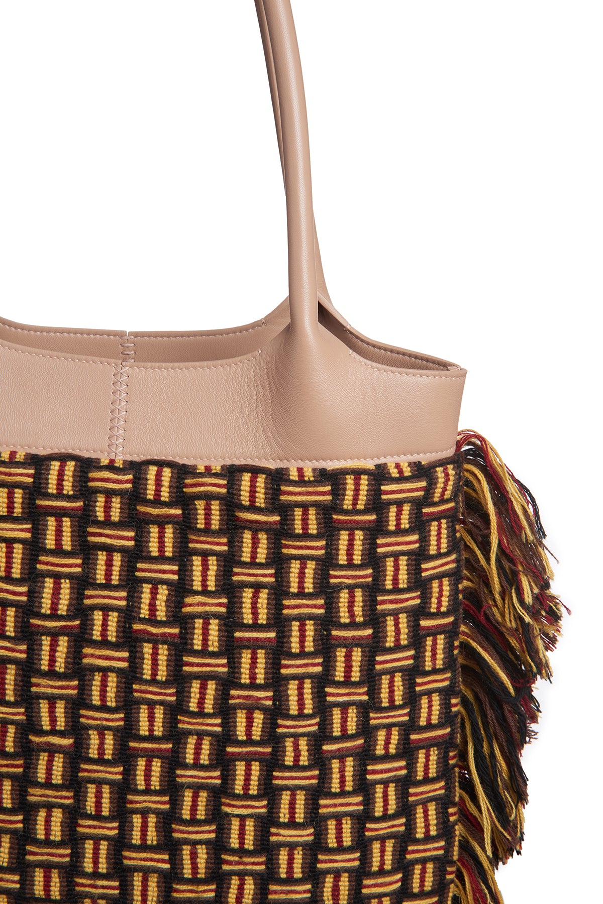 Tote Macrame Bag In Textiles & Leather