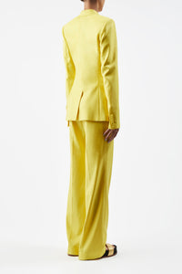 Stephanie Blazer in Silk Wool with Linen