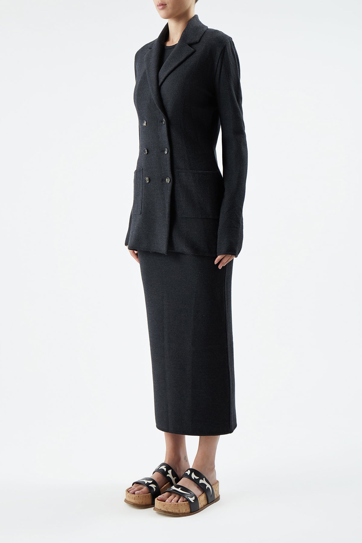 Loretta Jacket in Charcoal Merino Wool