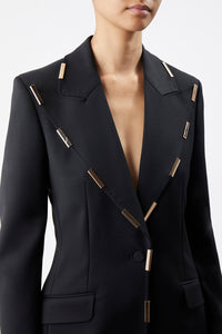 Leiva Blazer in Wool with Gold Bars