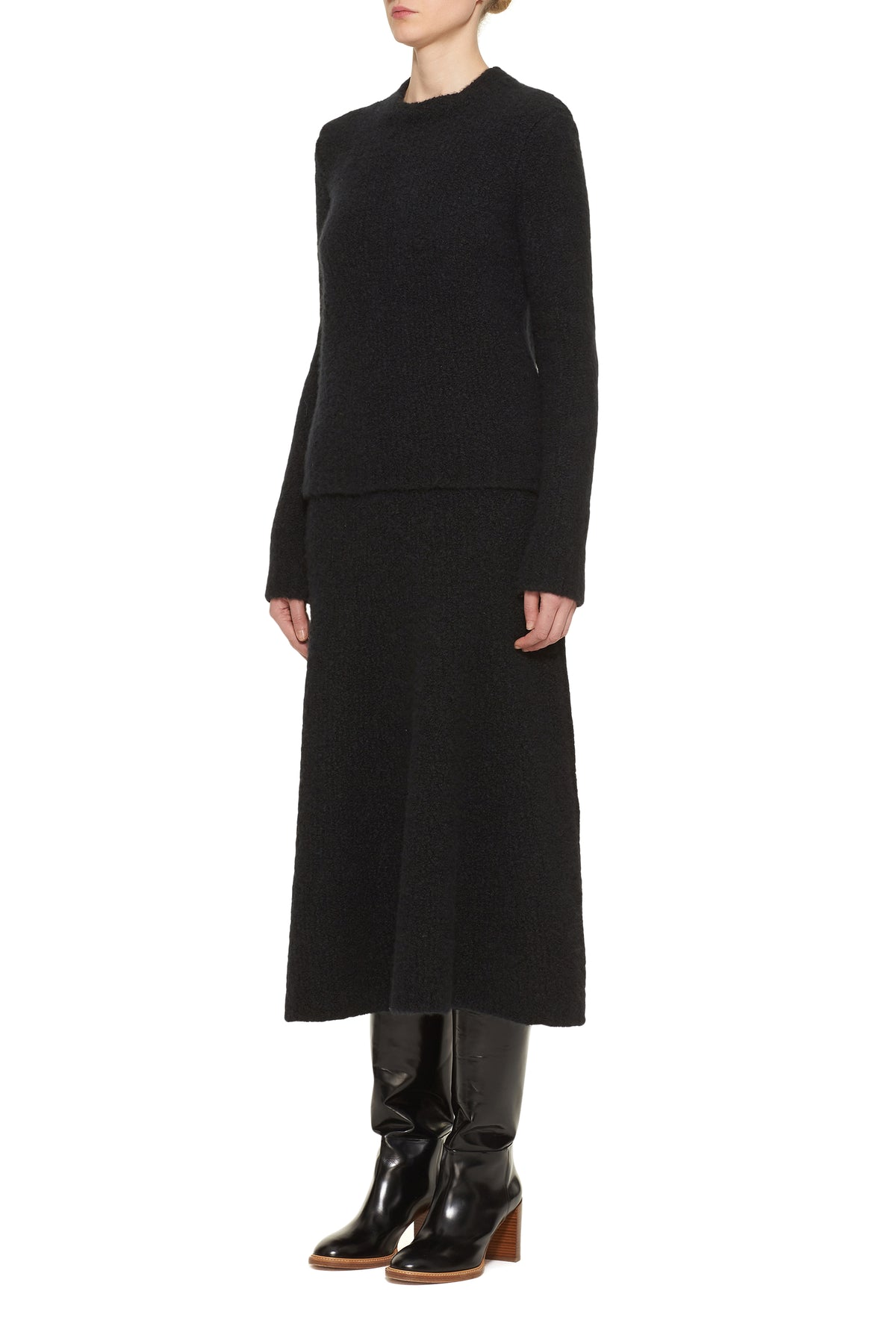 Pablo Skirt in Black Cashmere Boucle