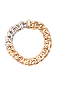 18k Solid White and Rose Gold Chain Bracelet