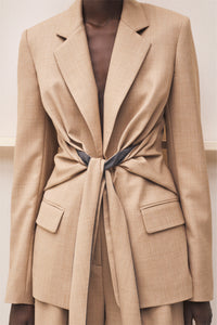Grant Knotted Blazer in Virgin Wool